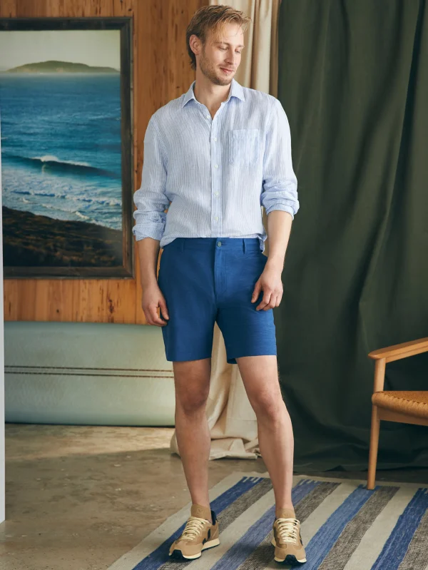 Shorts | Faherty Brand All Day Shorts (7" Inseam) - Navy