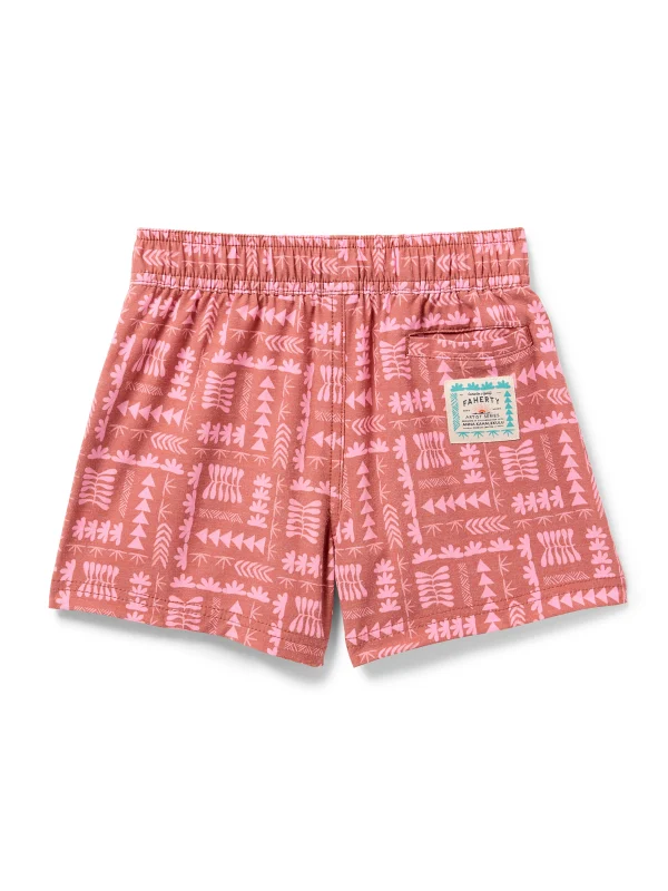 Kids | Faherty Brand Anna Kahalekulu Kids Beacon Trunk - Red Naupaka Block