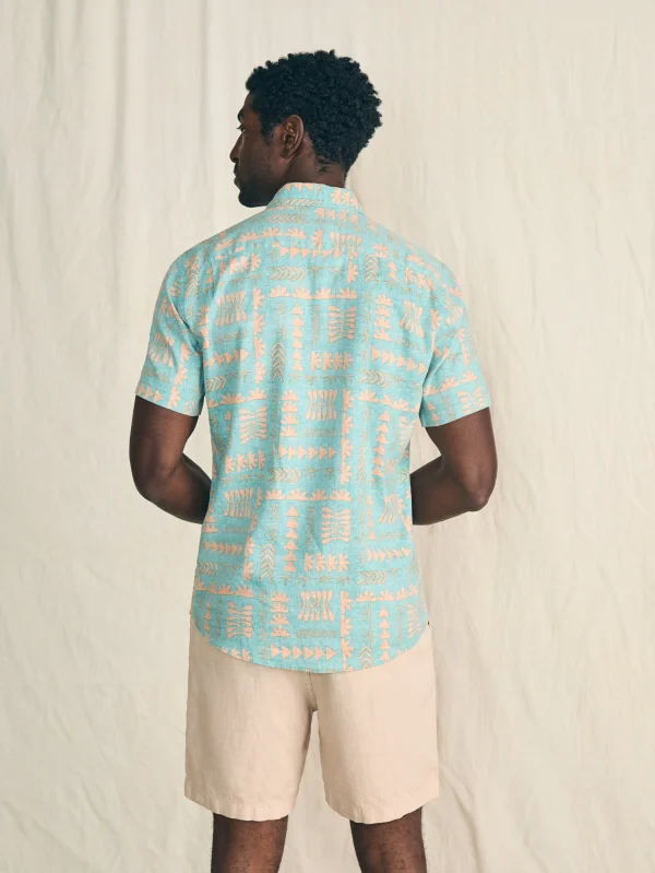 Shirts | Faherty Brand Anna Kahalekulu Short-Sleeve Breeze Shirt - Teal Naupaka