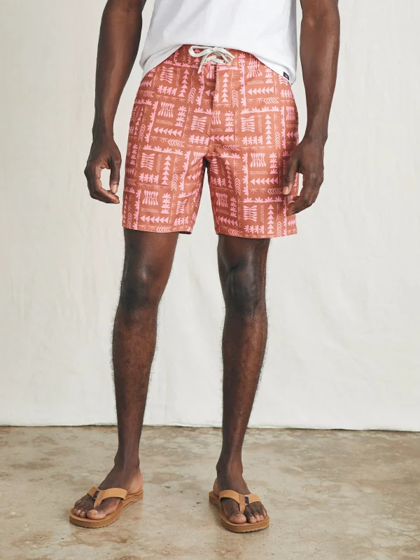 Swim | Faherty Brand Anna Kahalekulu Sunwashed Boardshort - Red Naupaka