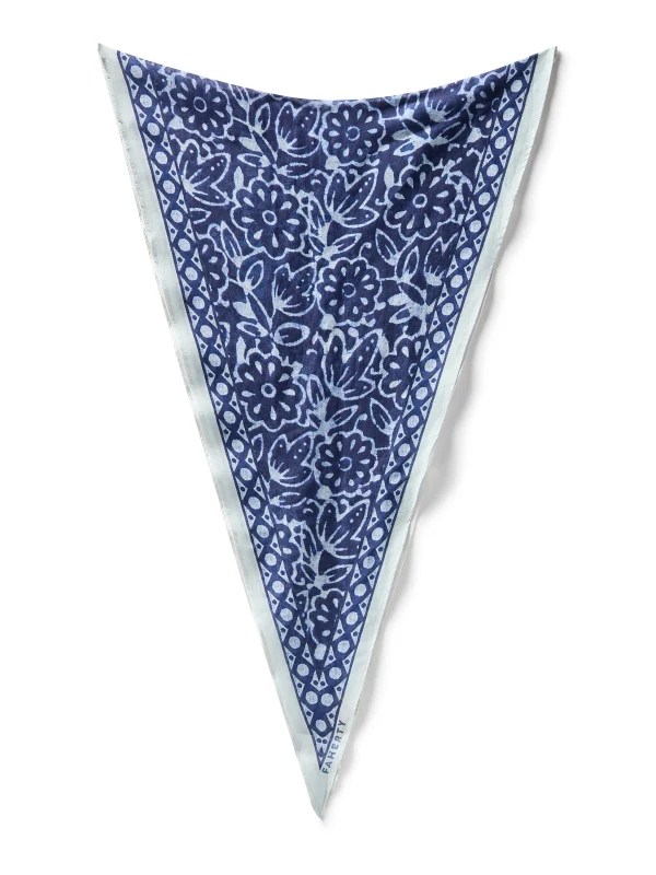 Scarves & Wraps | Faherty Brand Batik Diamond Bandana - Indigo