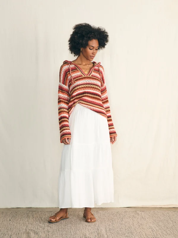 Sweaters | Hoodies & Sweatshirts | Faherty Brand Beach Bonfire Crochet Hoodie - Botanical Stripe