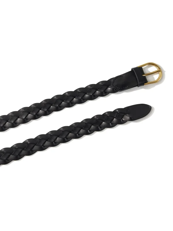 Belts | Faherty Brand Braided Leather Belt - Black