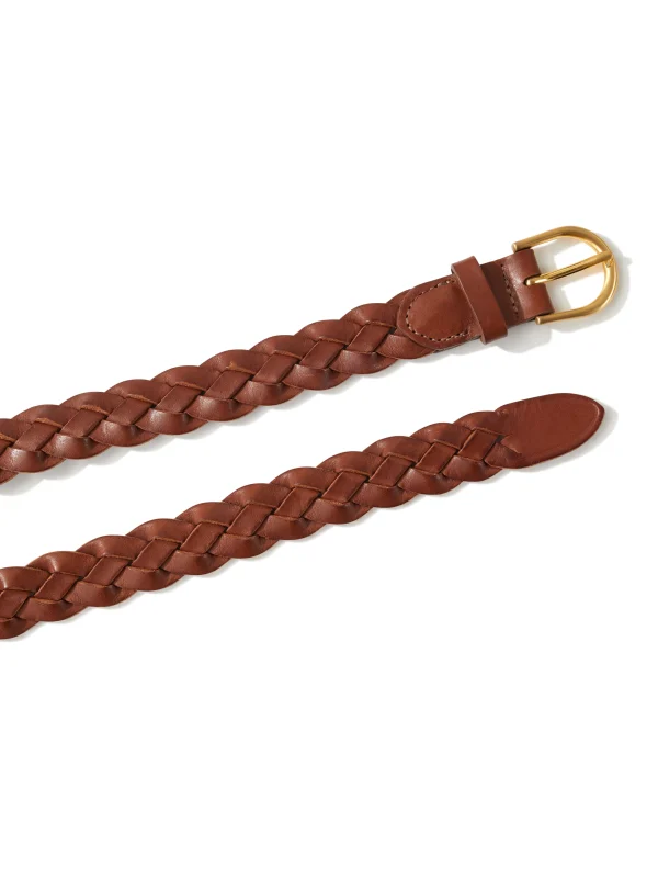 Belts | Faherty Brand Braided Leather Belt - Brown