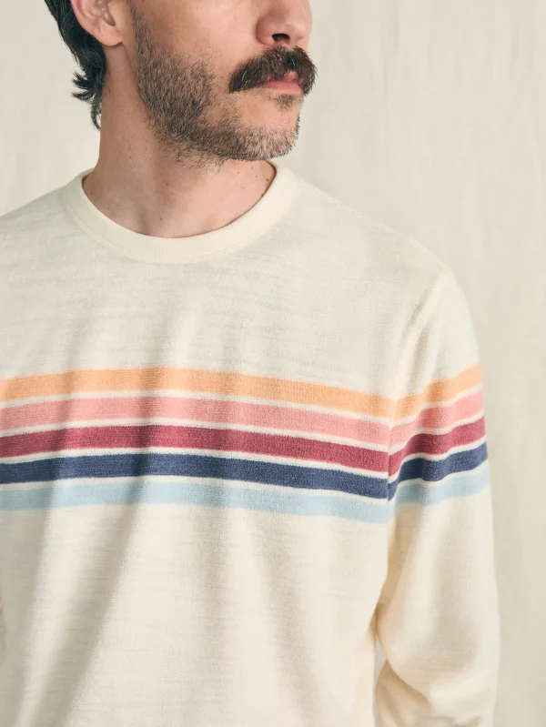 Hoodies & Sweatshirts | Faherty Brand Cabana Towel Terry Crewneck - Seacoast Skyline Stripe