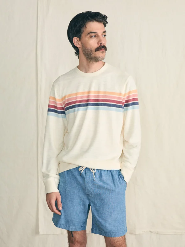 Hoodies & Sweatshirts | Faherty Brand Cabana Towel Terry Crewneck - Seacoast Skyline Stripe