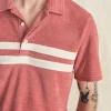 Polo Shirts | Faherty Brand Cabana Towel Terry Surf Stripe Polo Shirt - Faded Flag