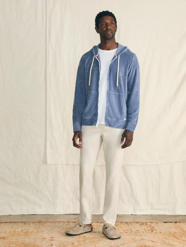 Hoodies & Sweatshirts | Faherty Brand Cabana Towel Terry Zip Hoodie - Stormy Sky