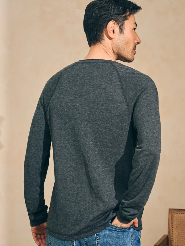 T-Shirts & Henleys | Faherty Brand Cloud Cotton Long-Sleeve Henley (Tall) - Charcoal Heather