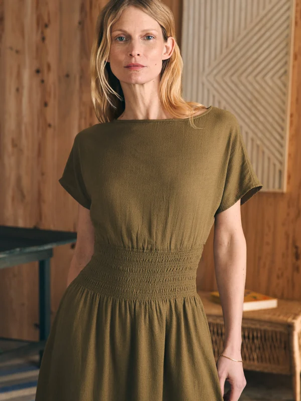 Dresses | Faherty Brand Coast To Coast Midi Dress - Military Olive