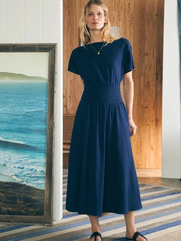 Dresses | Faherty Brand Coast To Coast Midi Dress - Navy