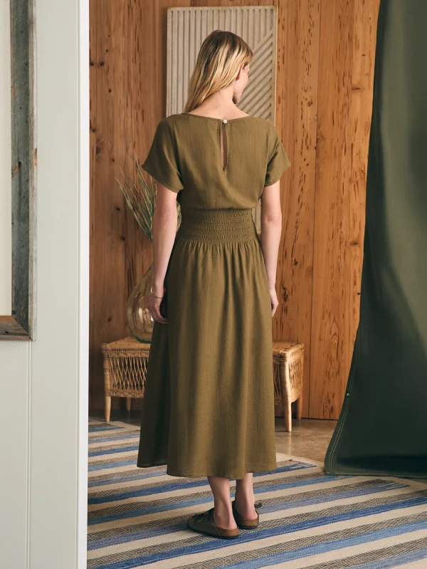 Dresses | Faherty Brand Coast To Coast Midi Dress - Military Olive