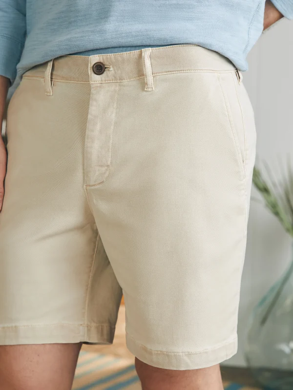 Shorts | Faherty Brand Coastline Stretch Chino Short (8" Inseam) - Stone