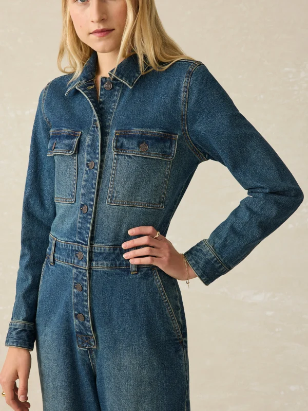 Dresses | Faherty Brand Denim Michelle Jumpsuit - Night Lagoon Wash