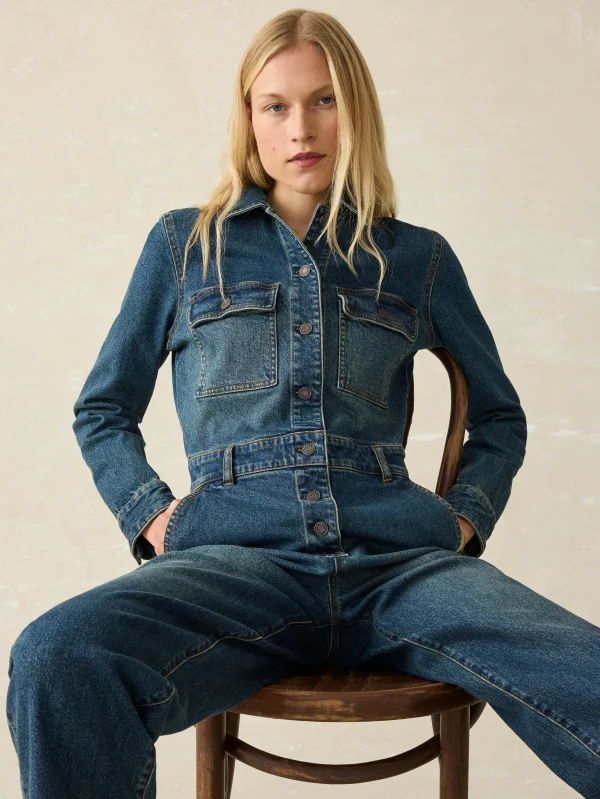 Dresses | Faherty Brand Denim Michelle Jumpsuit - Night Lagoon Wash