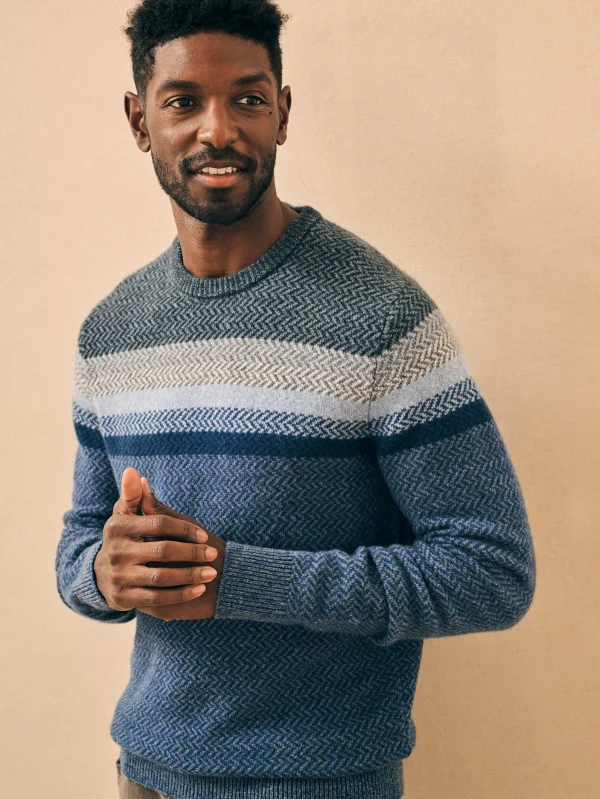 Sweaters | Faherty Brand Donegal Ombre Crew - Navy Storm Ombre