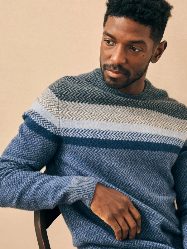 Sweaters | Faherty Brand Donegal Ombre Crew - Navy Storm Ombre