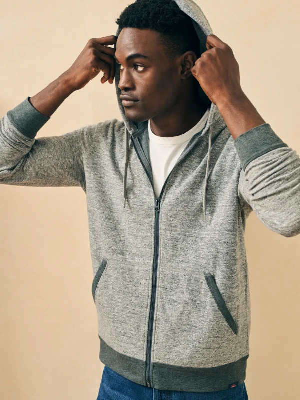 Hoodies & Sweatshirts | Faherty Brand Double Knit Zip Hoodie - Light Carbon Heather