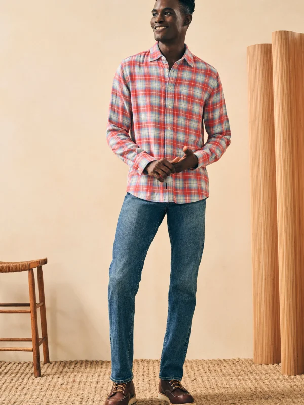 Shirts | Faherty Brand Doublecloth Shirt - Red Hill Plaid