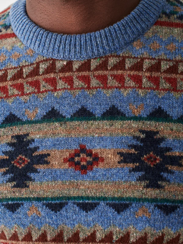 Sweaters | Faherty Brand Doug Good Feather Fair Isle Sweater - Blue Winter Night