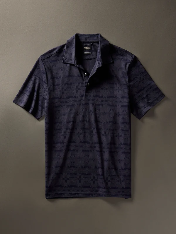 Polo Shirts | T-Shirts & Henleys | Faherty Brand Doug Good Feather Movement™ Short-Sleeve Pique Polo - Night River Stars