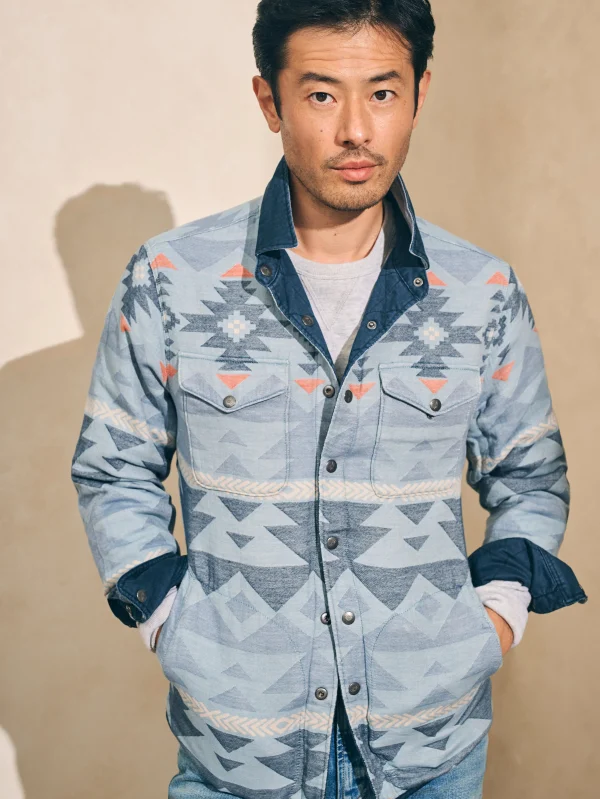 Jackets & Vests | Faherty Brand Doug Good Feather Reversible Bondi Jacket - Navy Six Rivers Turquoise