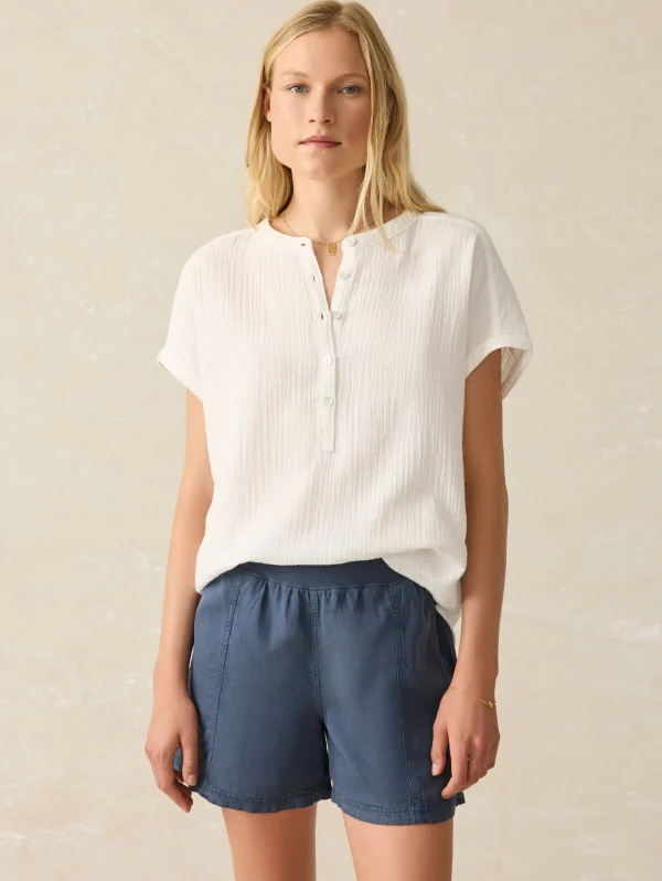 Shirts & Tops | Faherty Brand Dream Cotton Gauze Desmond Top - White