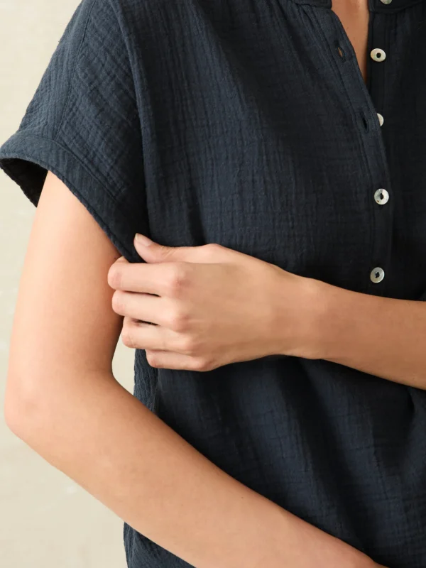 Shirts & Tops | Faherty Brand Dream Cotton Gauze Desmond Top - Navy