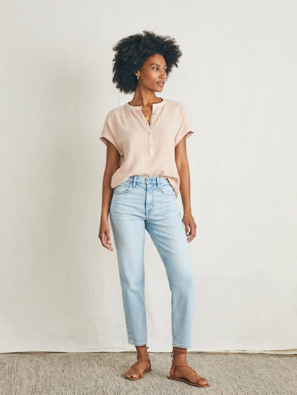 Shirts & Tops | Faherty Brand Dream Cotton Gauze Desmond Top - Peach Whip