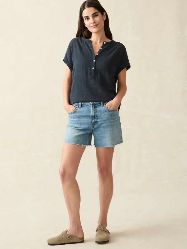 Shirts & Tops | Faherty Brand Dream Cotton Gauze Desmond Top - Navy