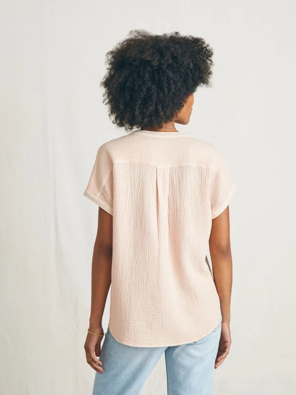 Shirts & Tops | Faherty Brand Dream Cotton Gauze Desmond Top - Peach Whip