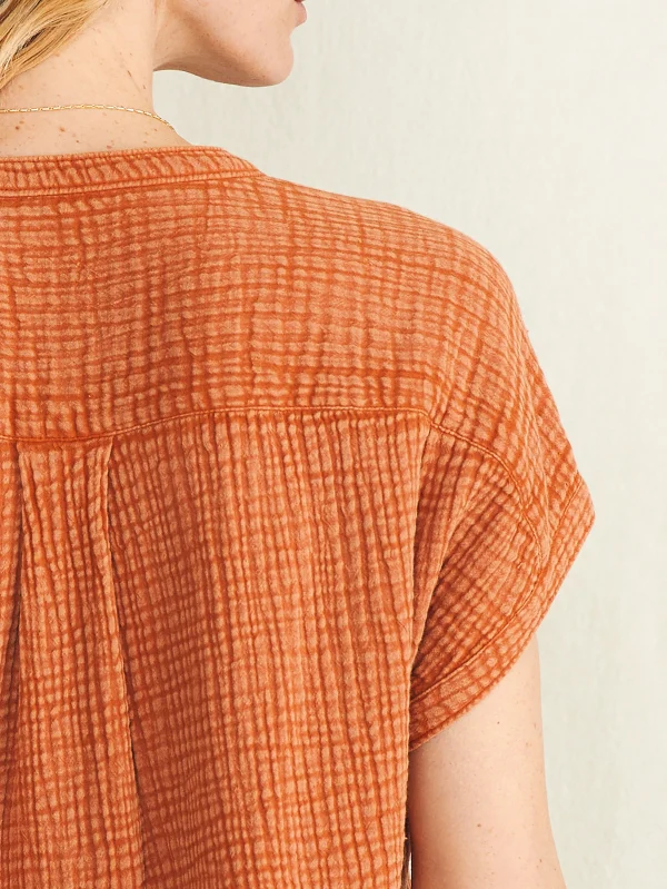 Shirts & Tops | Faherty Brand Dream Cotton Gauze Desmond Top - Bombay Brown