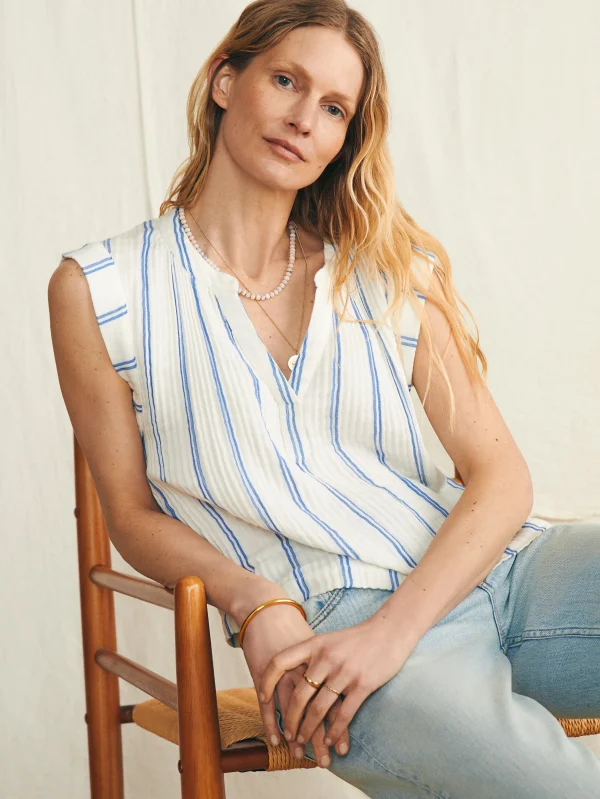 Shirts & Tops | Faherty Brand Dream Cotton Gauze Dylan Top - Back Bay Stripe