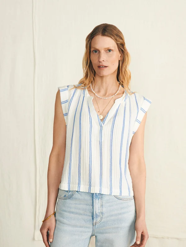 Shirts & Tops | Faherty Brand Dream Cotton Gauze Dylan Top - Back Bay Stripe