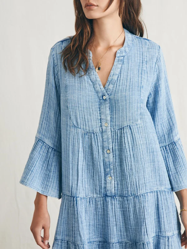 Dresses | Faherty Brand Dream Cotton Gauze Kasey Dress - Light Indigo Wash