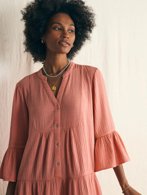 Dresses | Faherty Brand Dream Cotton Gauze Kasey Dress - Coral