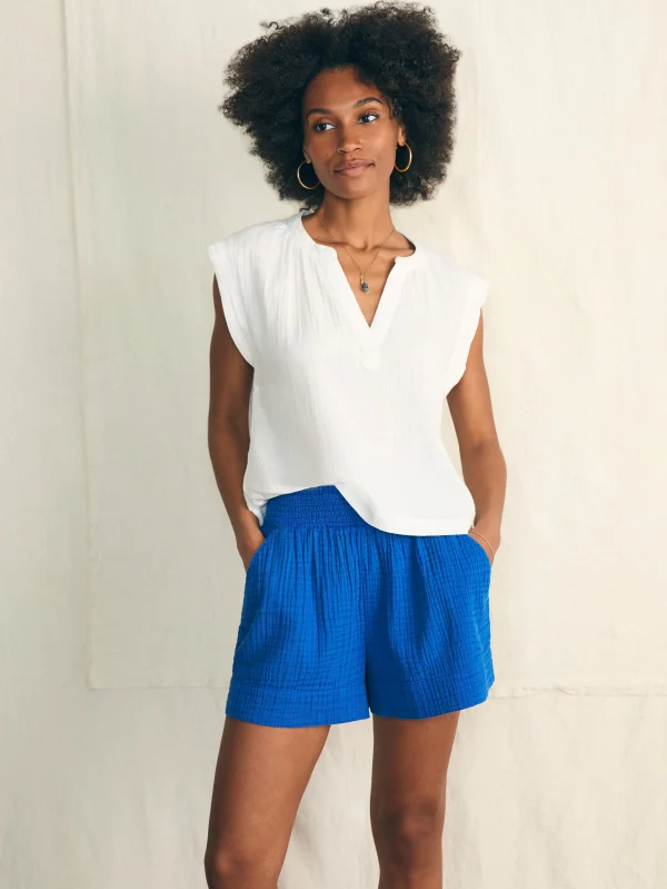 Shorts & Skirts | Faherty Brand Dream Cotton Gauze Short - Strong Blue