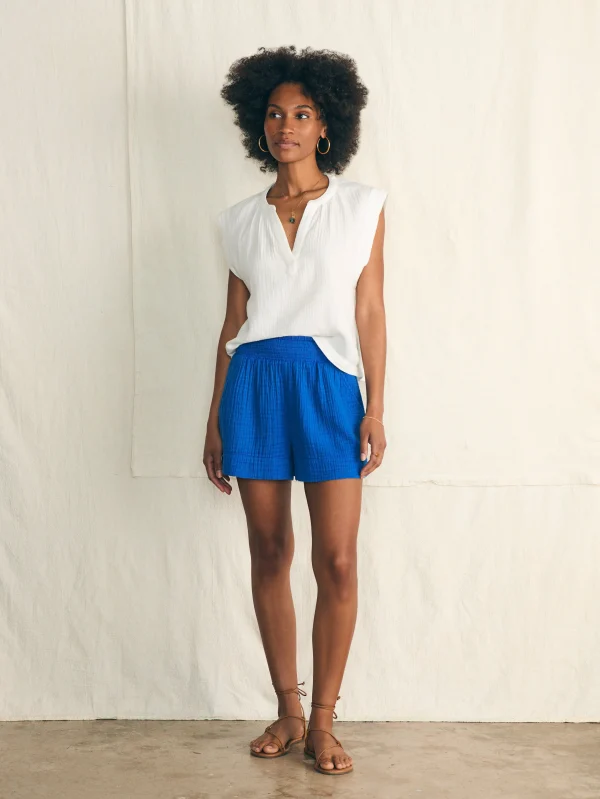 Shorts & Skirts | Faherty Brand Dream Cotton Gauze Short - Strong Blue