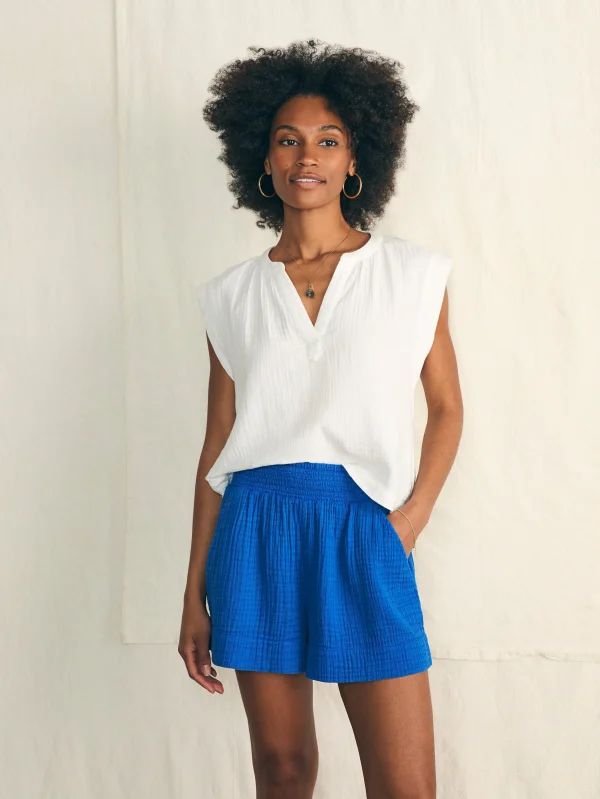 Shorts & Skirts | Faherty Brand Dream Cotton Gauze Short - Strong Blue