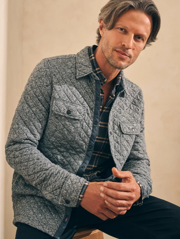 Jackets & Vests | Faherty Brand Epic Quilted Fleece CPO - Carbon Melange