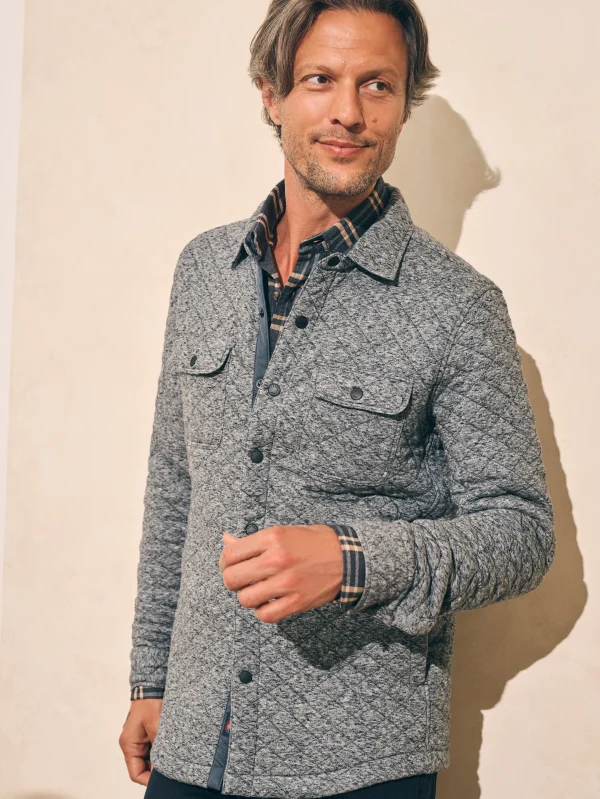 Jackets & Vests | Faherty Brand Epic Quilted Fleece CPO - Carbon Melange