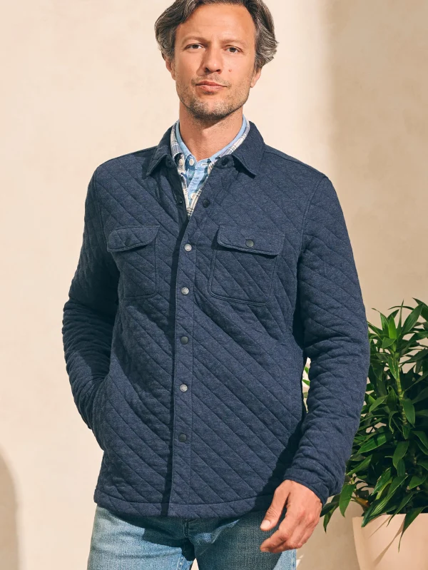 Jackets & Vests | Faherty Brand Epic Quilted Fleece CPO (Tall) - Navy Melange