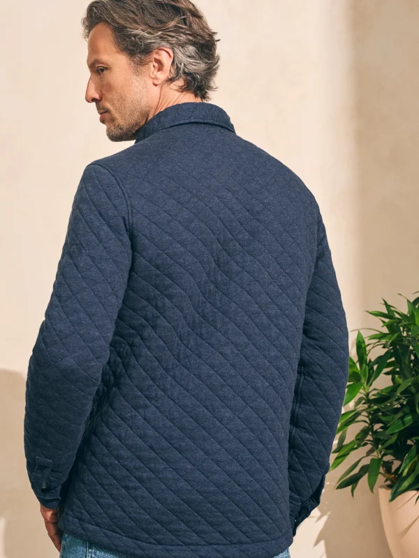 Jackets & Vests | Faherty Brand Epic Quilted Fleece CPO (Tall) - Navy Melange