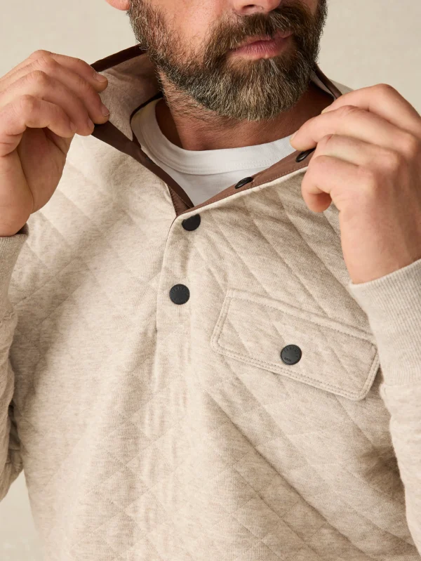 Jackets & Vests | Faherty Brand Epic Quilted Fleece Pullover - Oatmeal Melange