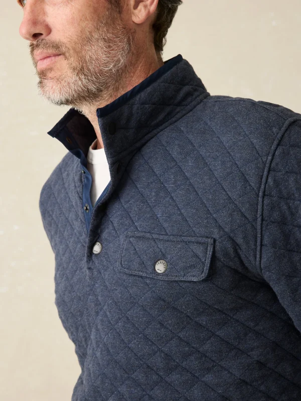 Jackets & Vests | Faherty Brand Epic Quilted Fleece Pullover - Navy Melange