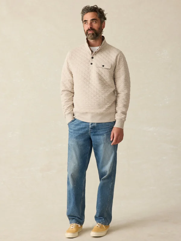 Jackets & Vests | Faherty Brand Epic Quilted Fleece Pullover - Oatmeal Melange