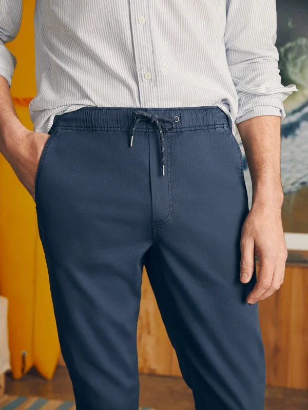 Pants | Faherty Brand Essential Drawstring Pant - Washed Navy