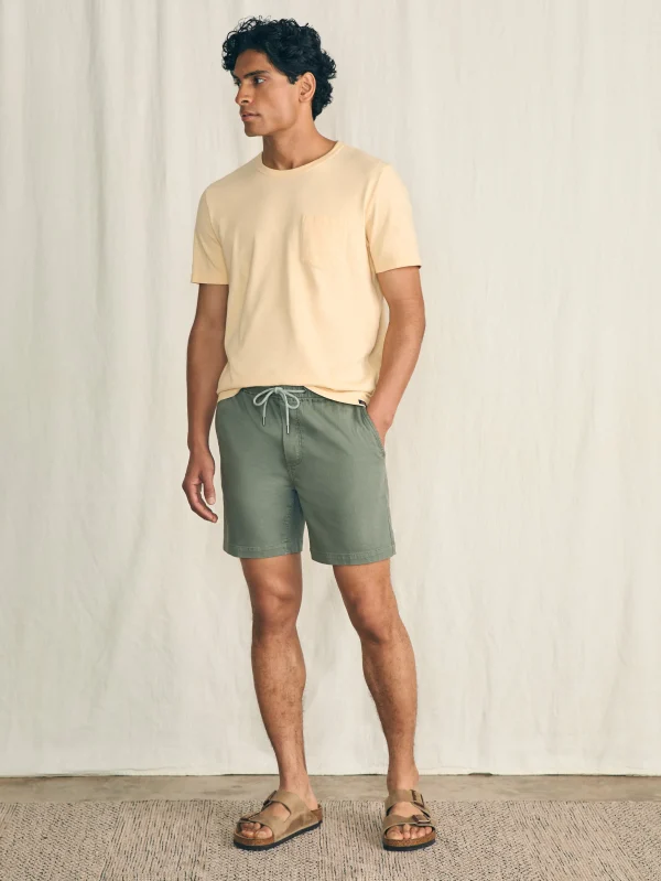 Shorts | Faherty Brand Essential Drawstring Short (6.5" Inseam) - Spring Olive