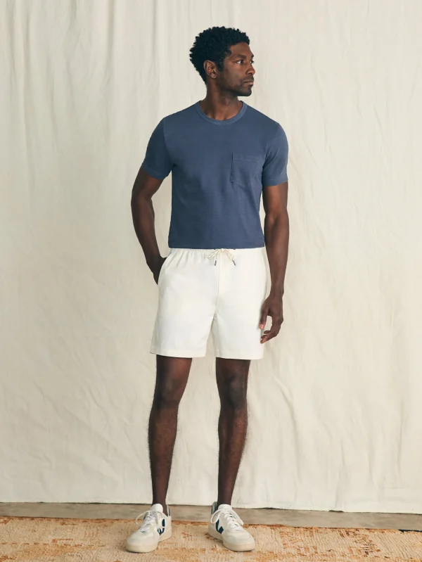 Shorts | Faherty Brand Essential Drawstring Short (6.5" Inseam) - Solar White