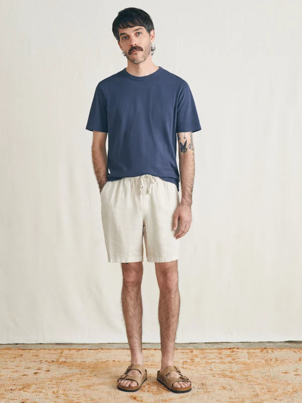 Shorts | Faherty Brand Essential Linen Short (6.5" Inseam) - Weathered Sand